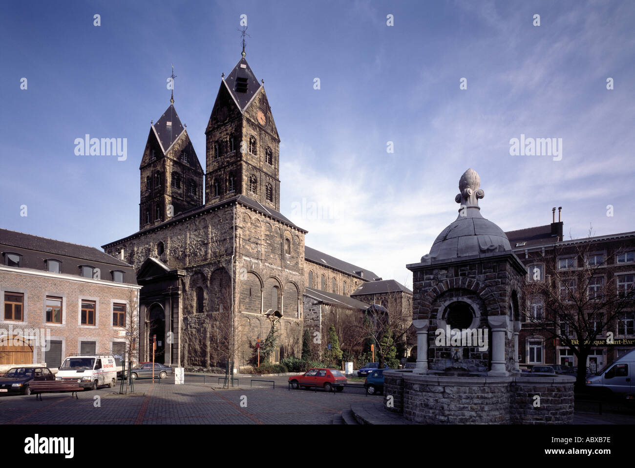 Lüttich, St. Bartholomäus, Blick von Südwesten Stockfoto