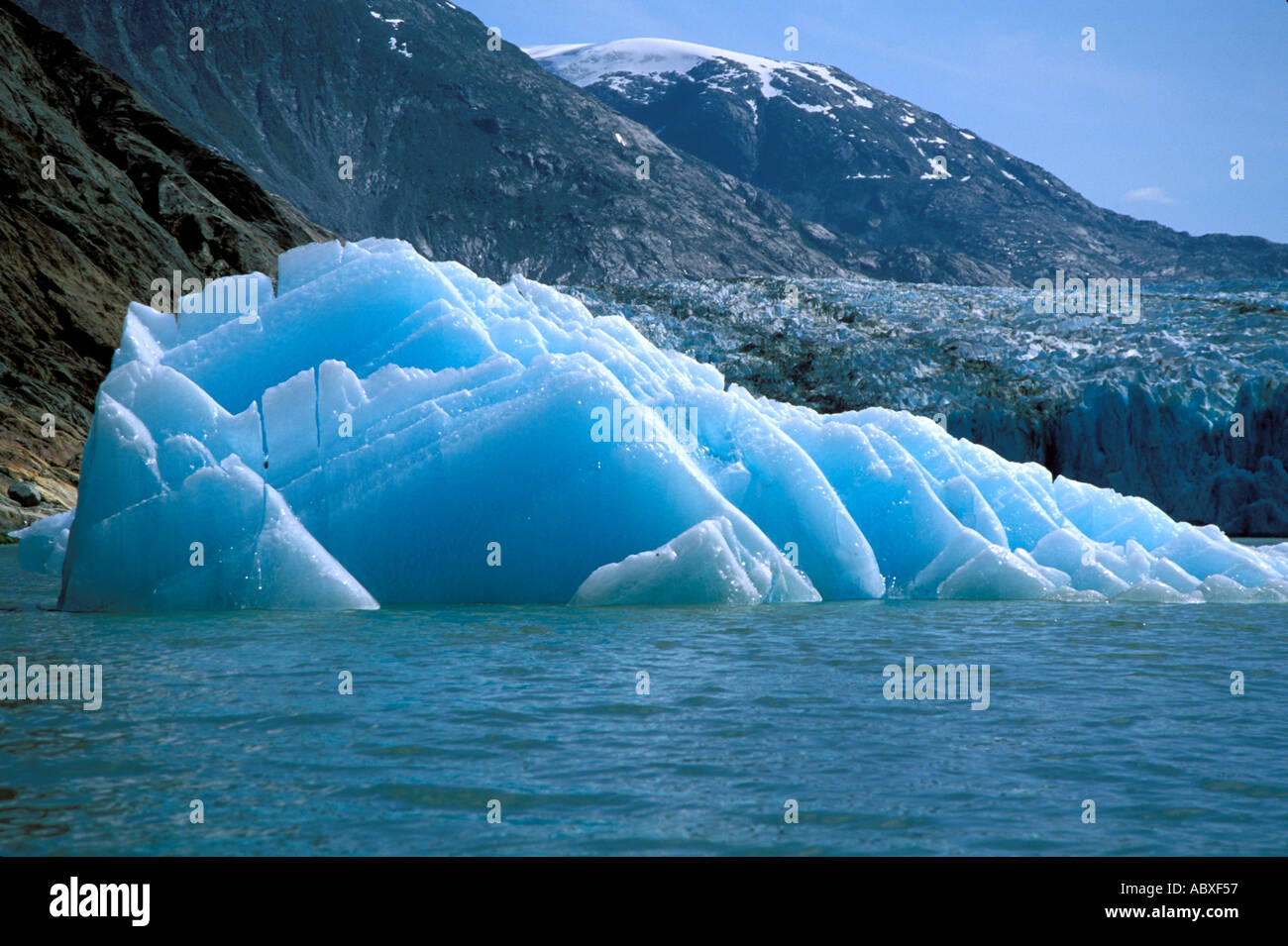Eisberge am Dawes Gletscher in Endicott Arm Bay Alaska AK SS Entdeckergeist Cruise West reisen Stockfoto
