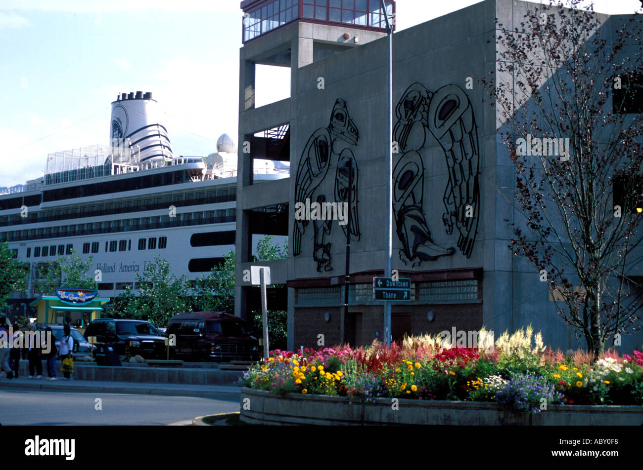 Ansicht der Innenstadt Einkaufsviertel in AK Alaska Juneau Stockfoto