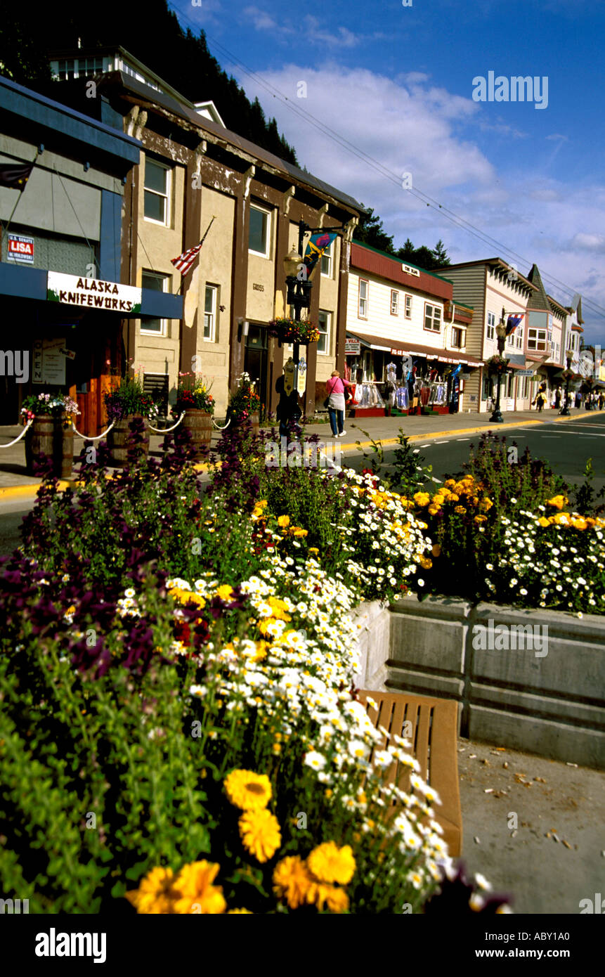Innenstadt einkaufen Bezirk von Juneau Alaska AK Stockfoto