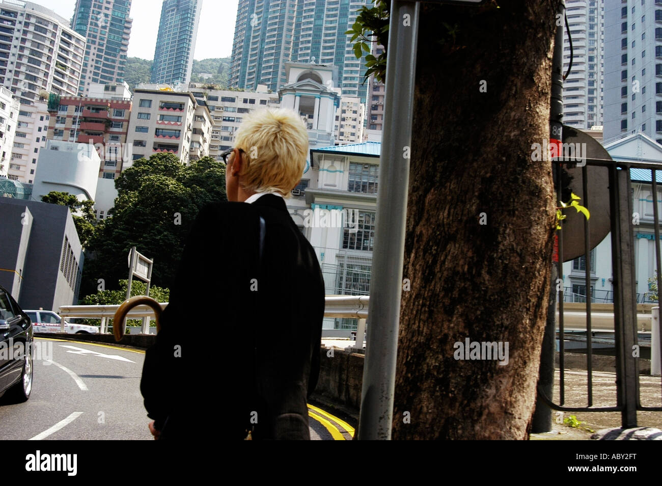 wartet des Bus in Hongkong Stockfoto