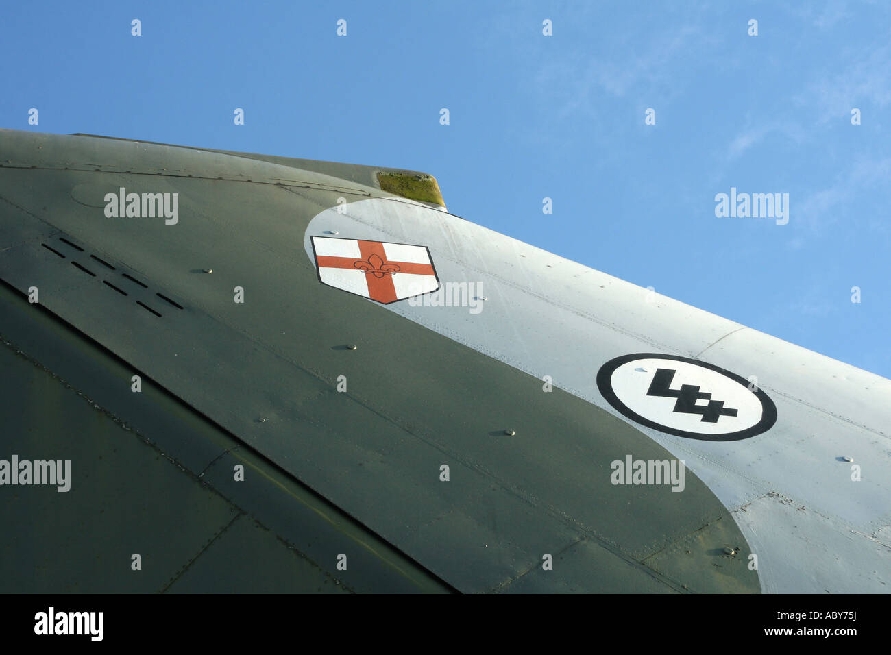 Avro Vulcan Bomber Höhenleitwerk Newark Air Museum Stockfoto