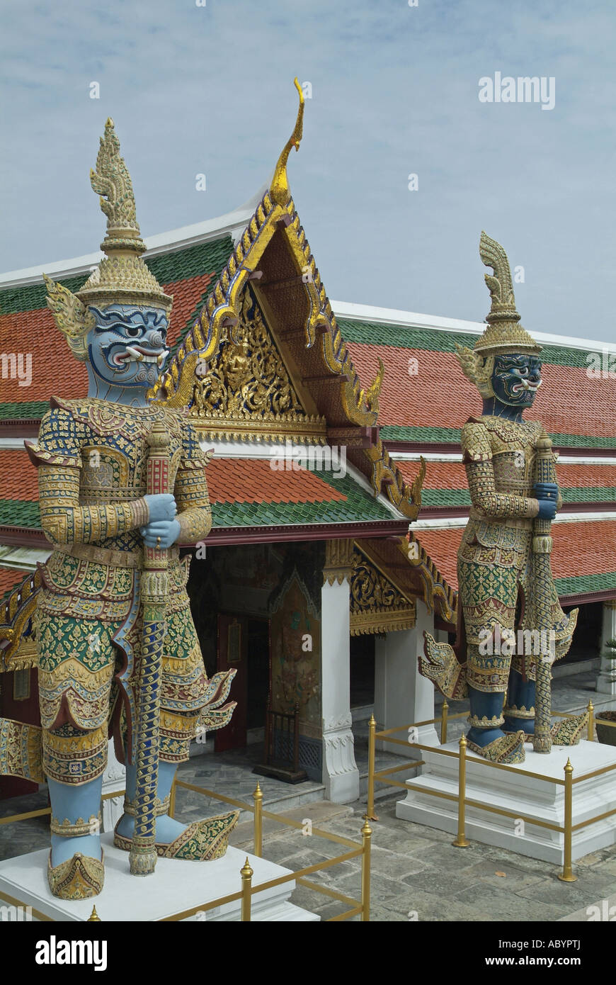 Yaksha Dämon wachen, Grand Palace, Bangkok Thailand Stockfoto