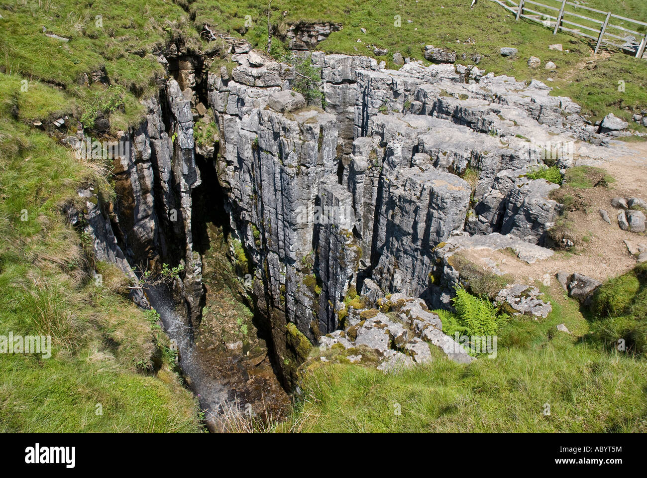 Buttertubs ein Kalkstein geologische Besonderheit in North Yorkshire UK Stockfoto