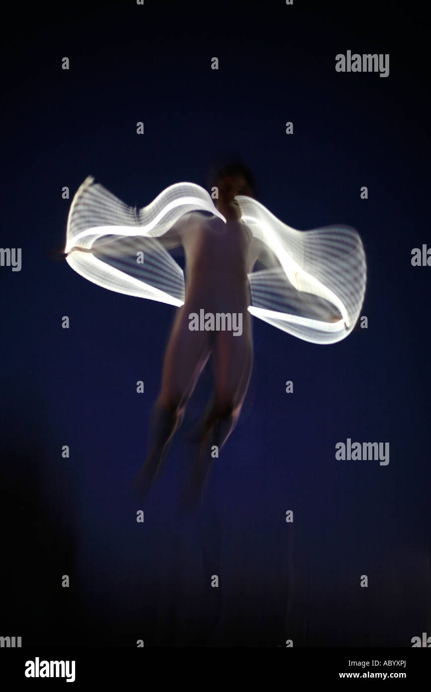 Ein Foto impressionistische Engel mit Glasfaserkabel und Bewegung Stockfoto