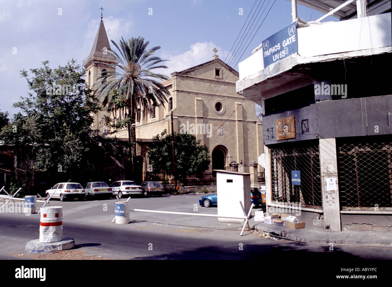 Nikosia griechisch-türkischen Grenzgebiet Zypern Stockfoto