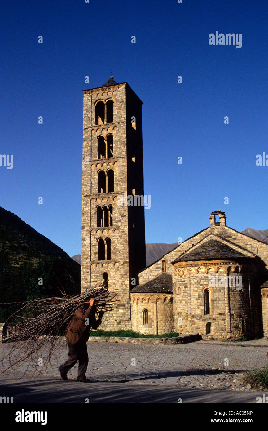 Sant Climent de Taüll. Romanische Kirche (S. XII). Taüll. Alta Ribagorça. Lleida. Spanien Stockfoto