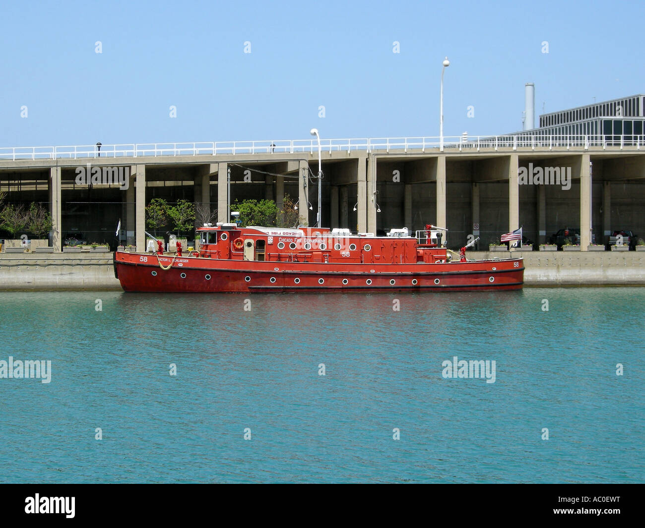 Boot zur Brandbekämpfung Stockfoto