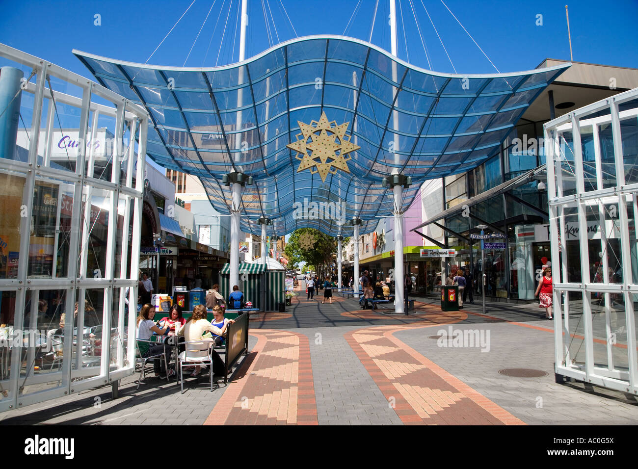 Die bunten Elizabeth Steet Mall in Hobart Tasmanien Stockfoto