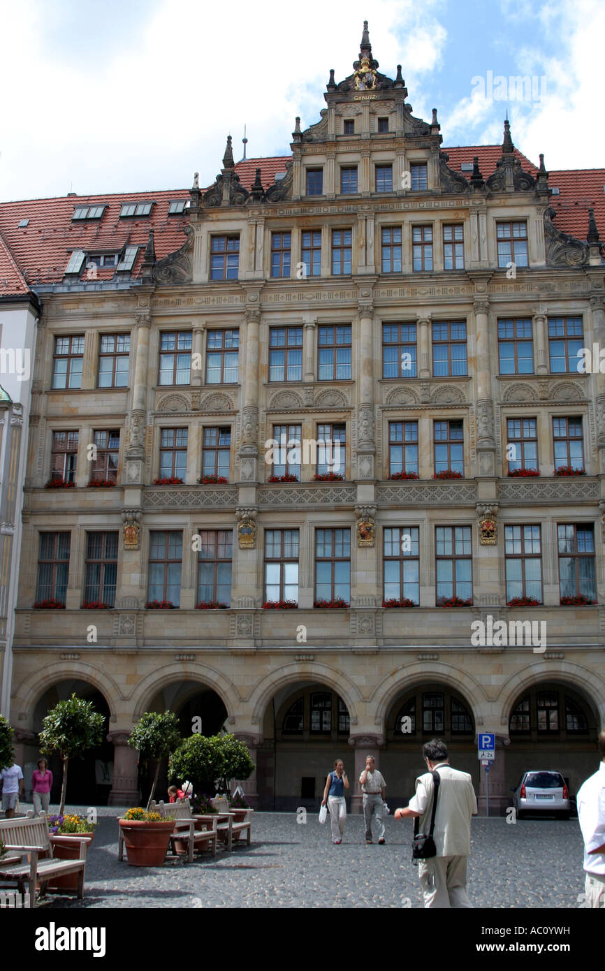 New City Hall, untere Markt Platz, Görlitzer, Sachsen, Deutschland Stockfoto