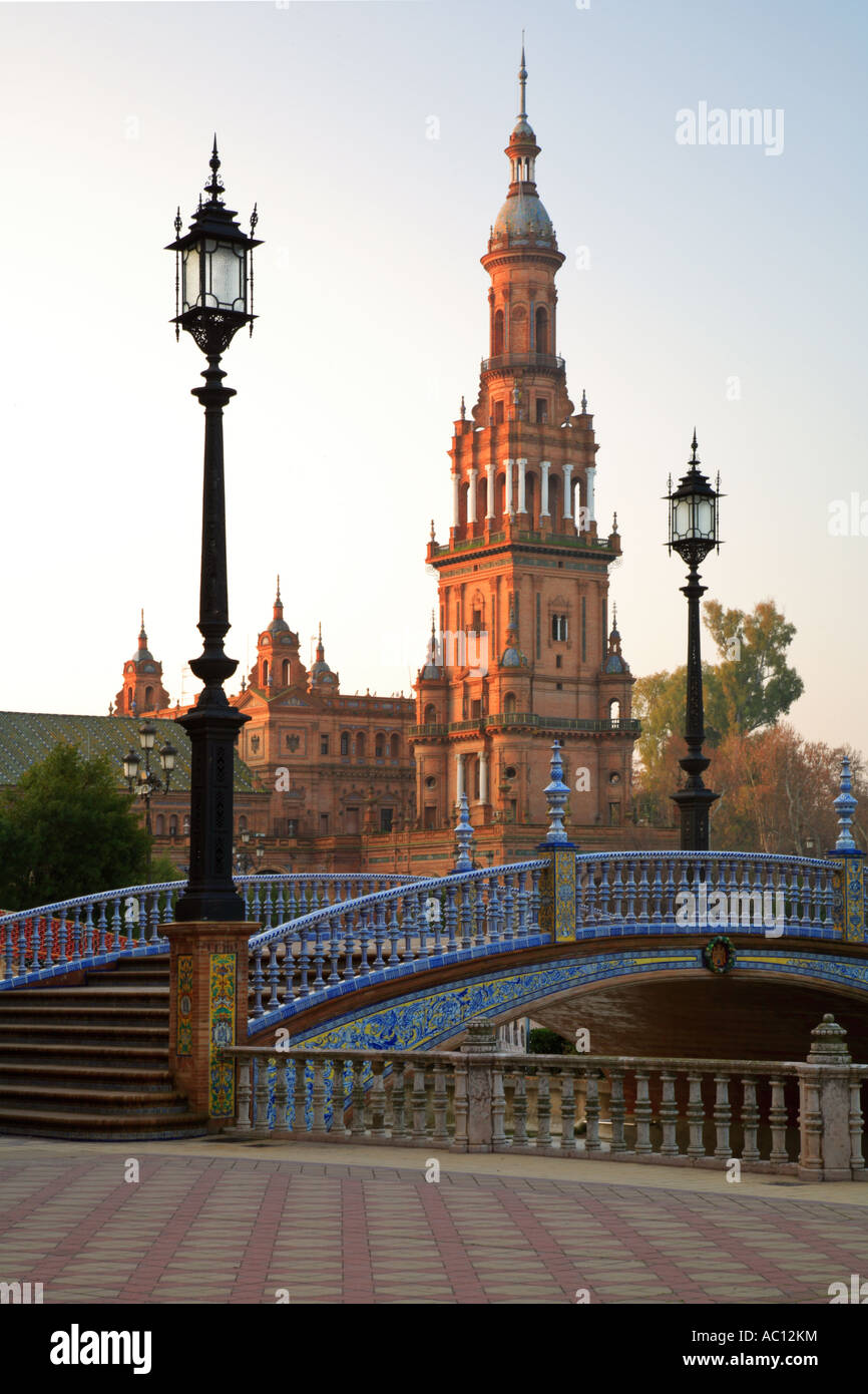 Plaza De Espana, Sevilla, Andalusien, Spanien, Europa Stockfoto