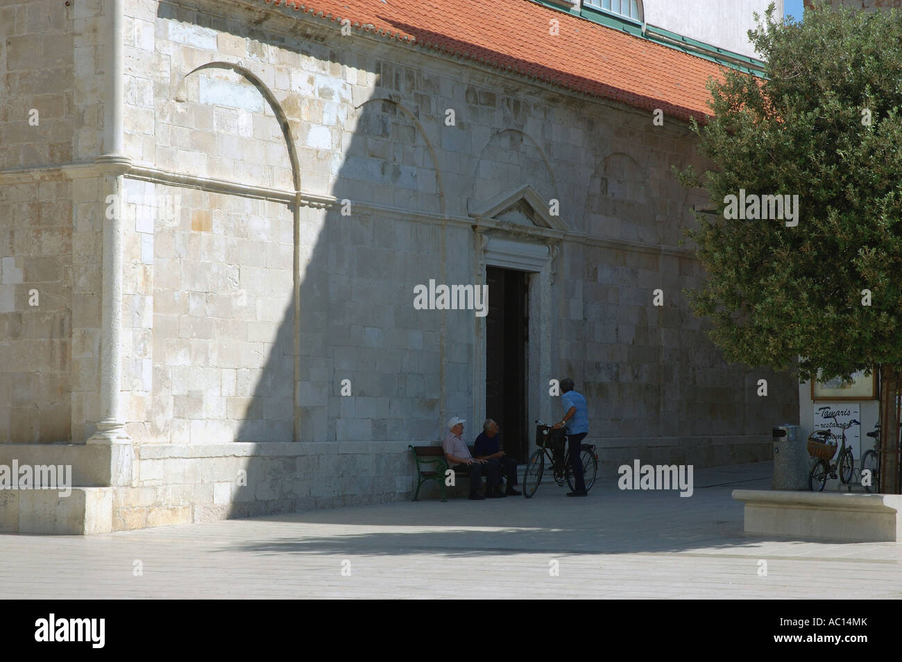 Stadt Pag Insel Zadar County Dalmatien Kroatien ehemalige ex-Jugoslawien Pago Dalmacija Dalmazia Croazia Hrvatska Osten Osteuropa Stockfoto