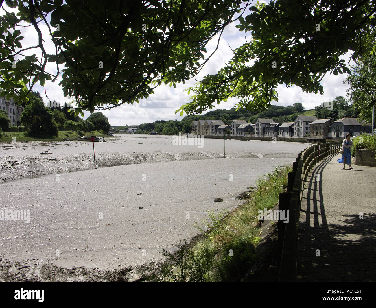 Ebbe an der Mündung der Fal. Stockfoto