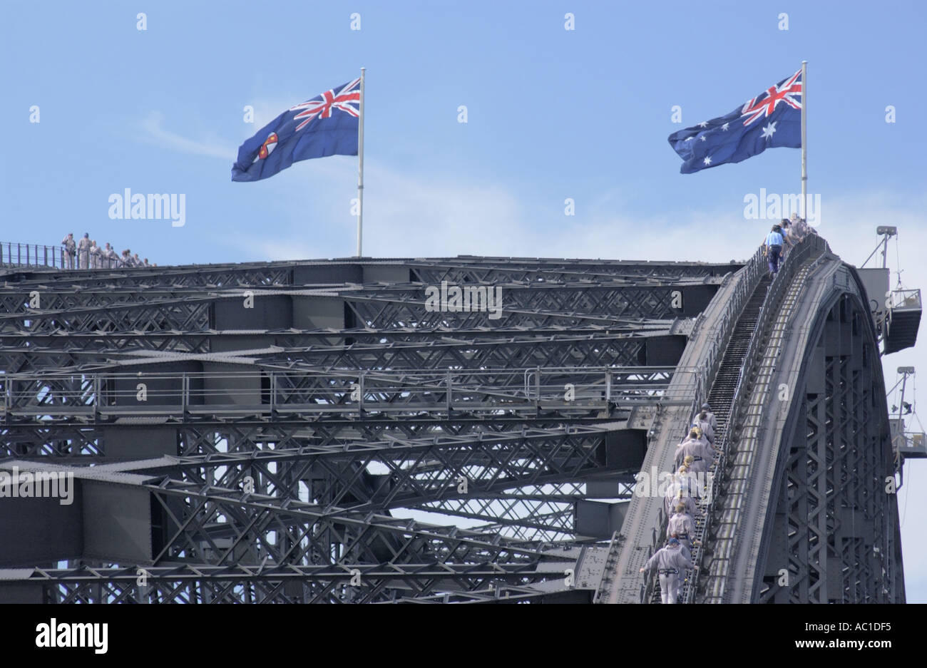 Menschen auf der Bridgewalk auf Sydney Harbour Bridge, Australien Stockfoto