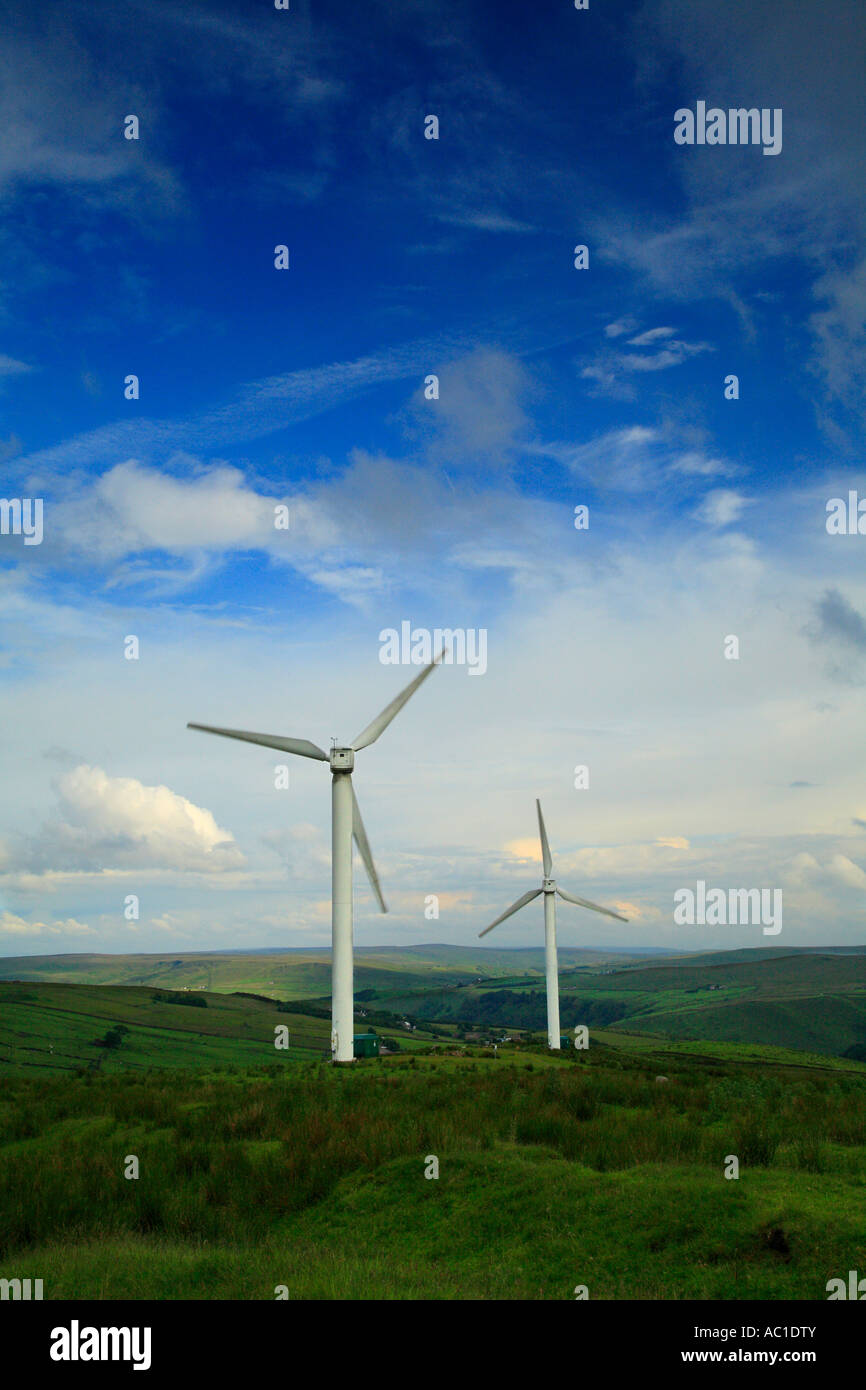 Kohle, Clough Windpark, Burnley, Lancashire, England, UK. Stockfoto