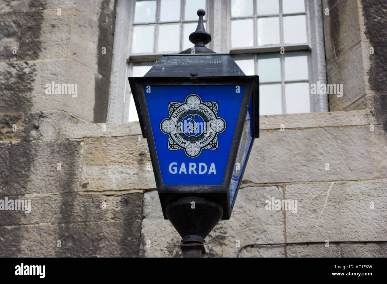 Garda Siochana Lampe Dublin Castle Dublin Irland Stockfoto