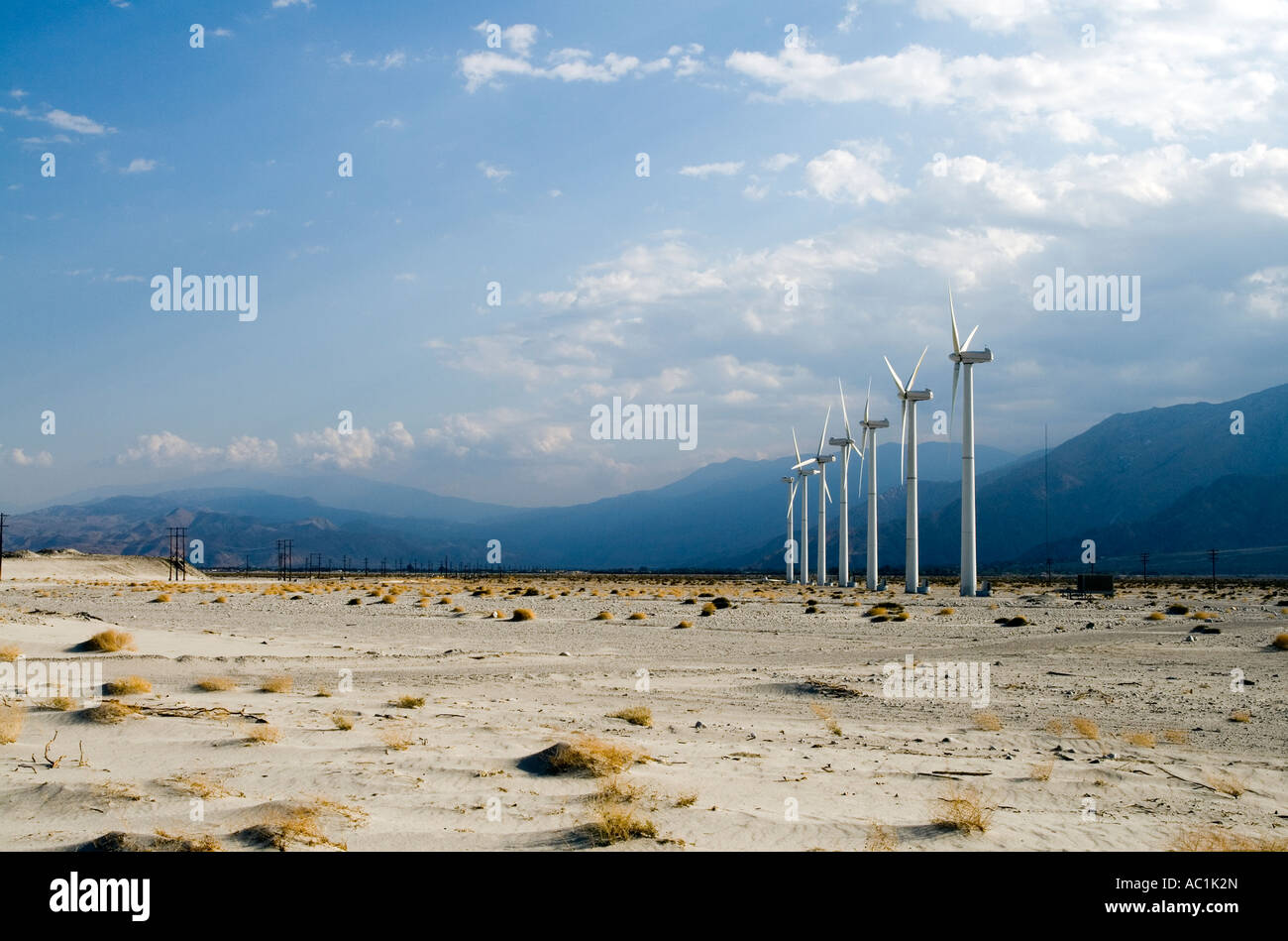 Palm Springs Windenergieanlagen Stockfoto