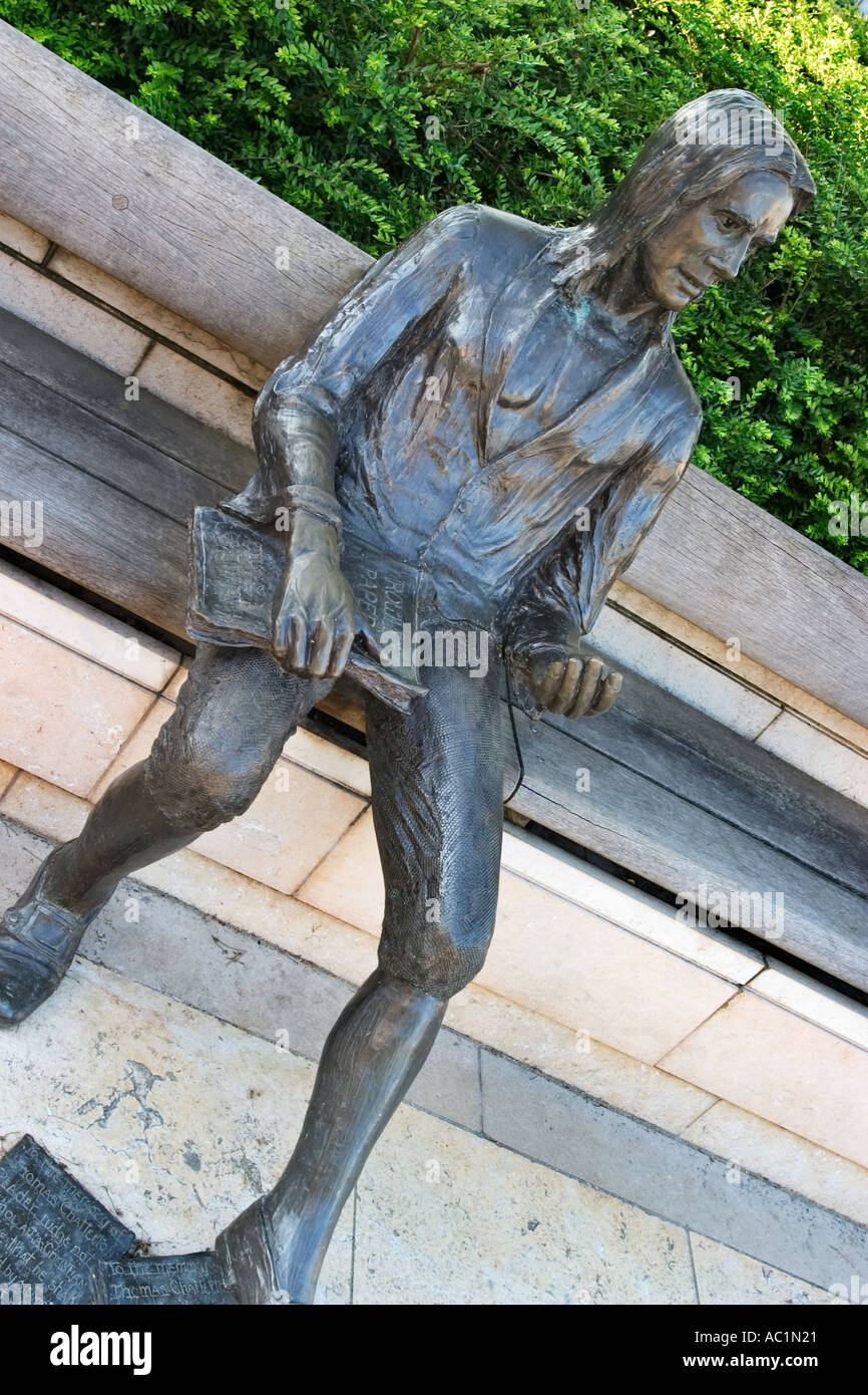 Bronzestatue von Eminent mit Thomas Chatterton Dichter 1752 1770 Bristol UK von Lawrence Holofcener Stockfoto