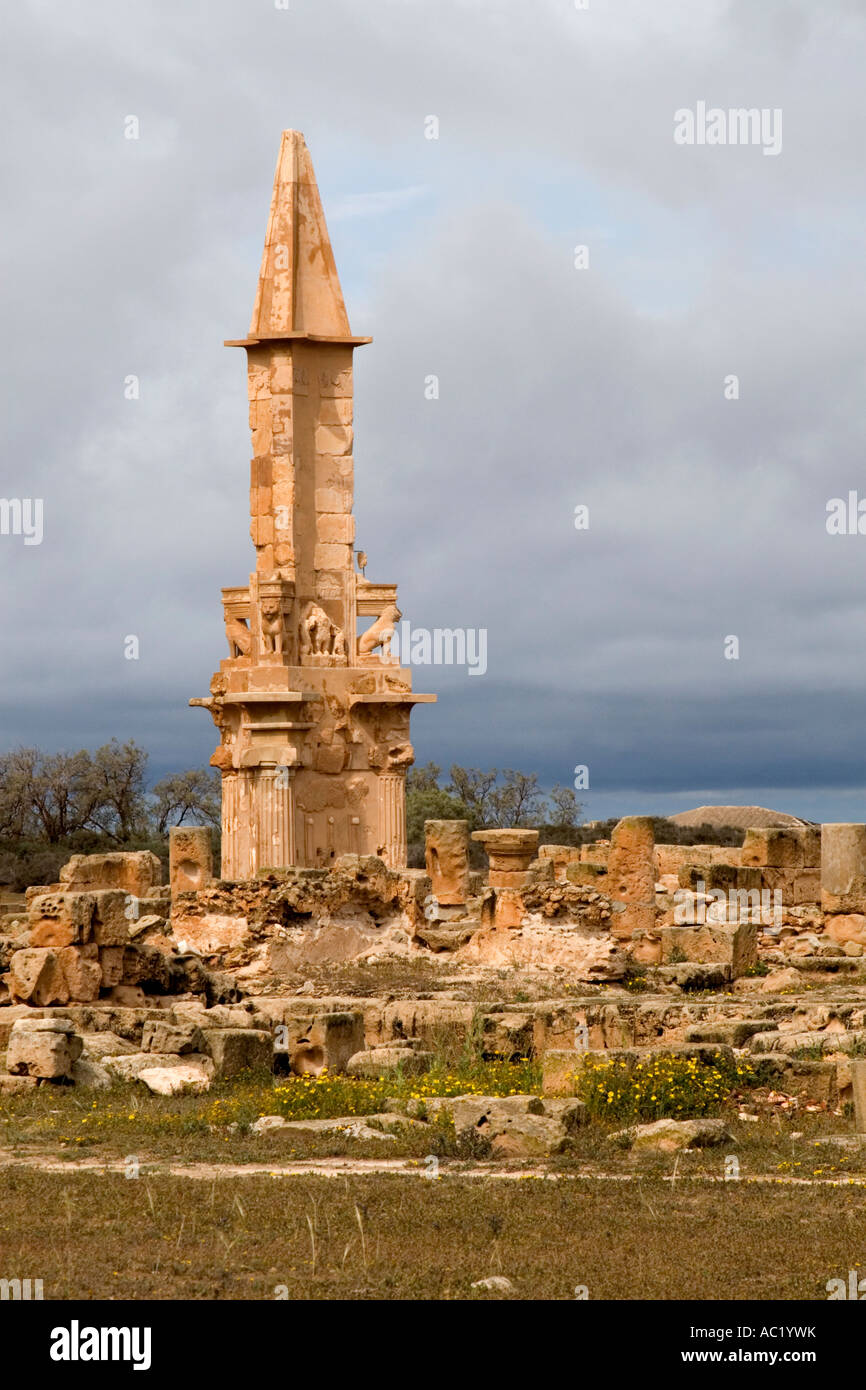Sabratha, Libyen. Mausoleum von Bes, punische, 2. Jh. v. Chr. Stockfoto