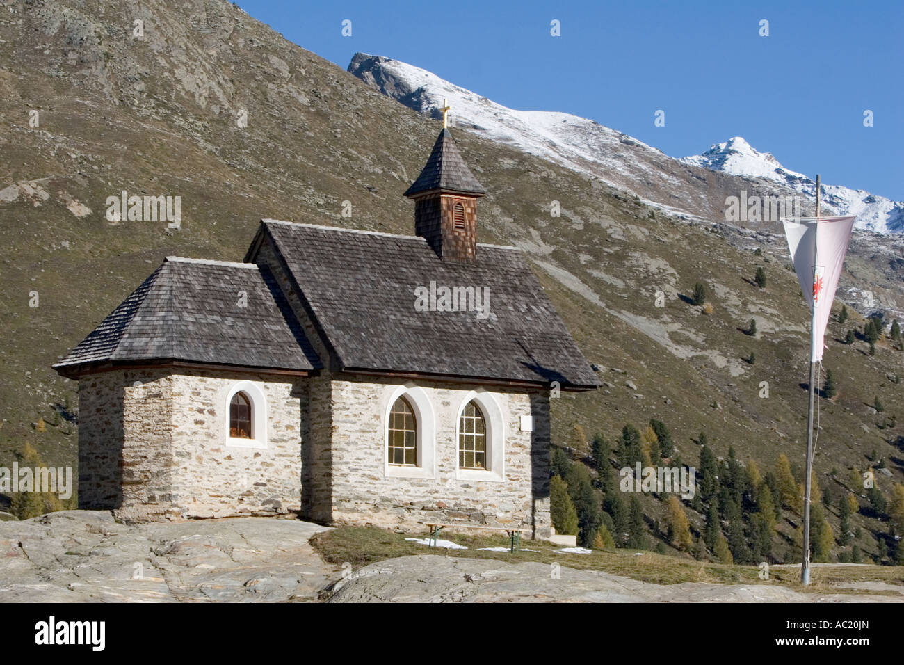 Klösterle-Kapelle über Rifugio Nino Corsi 2264m, Val Martello, Italienische Alpen Stockfoto