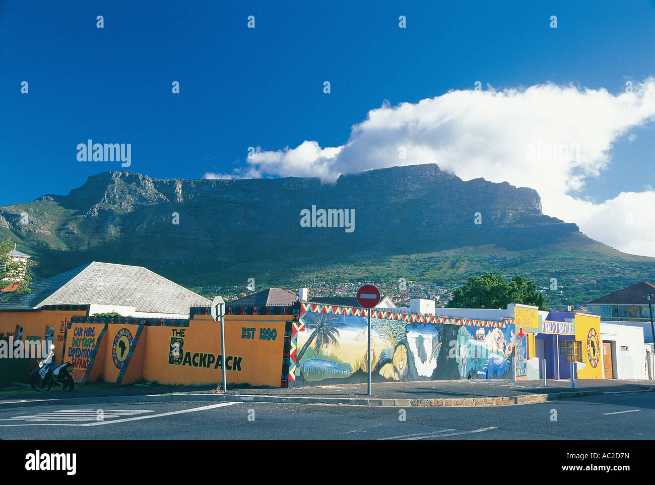 Backpacker s Versteck am Fuße des Table Mountain Kapstadt Südafrika Stockfoto