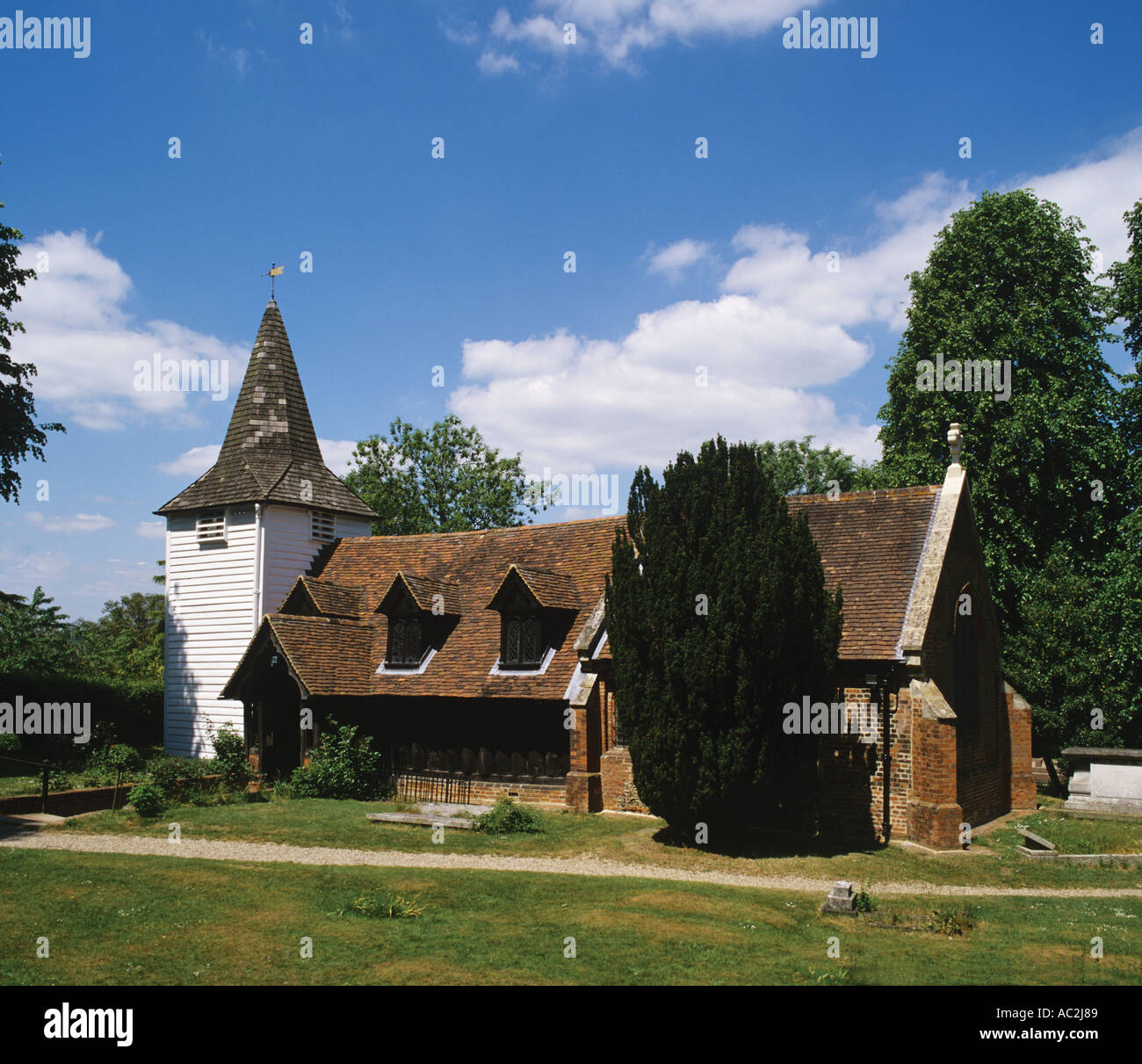 Pfarrkirche des Heiligen Andreas westlich von Chipping Ongar Essex aus großen Scheitholz aus 850 n. eine einzigartige Kirche gebaut Stockfoto