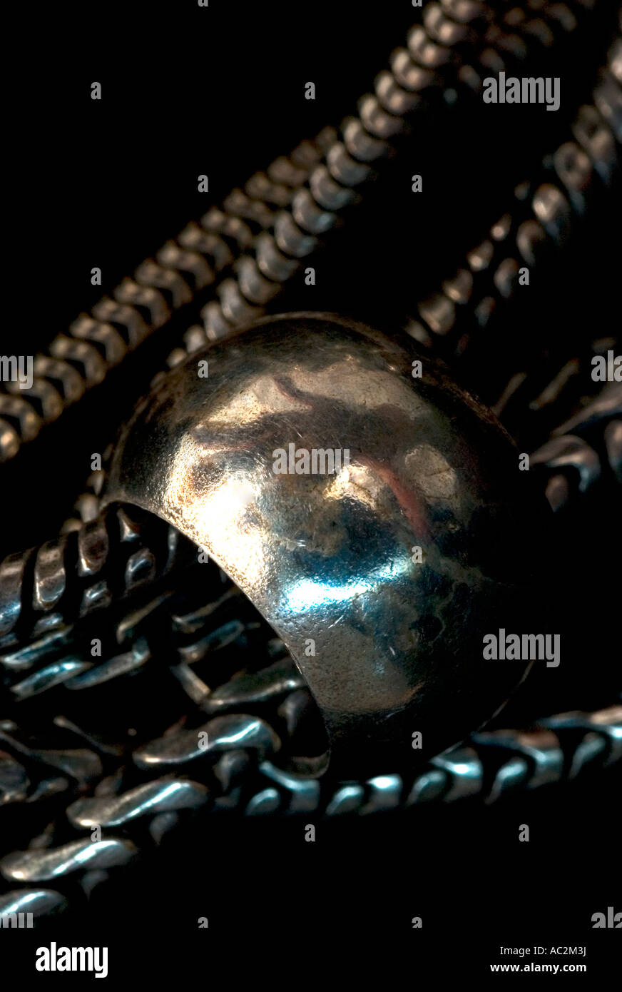 Silber Halskette abstrakt Stockfoto