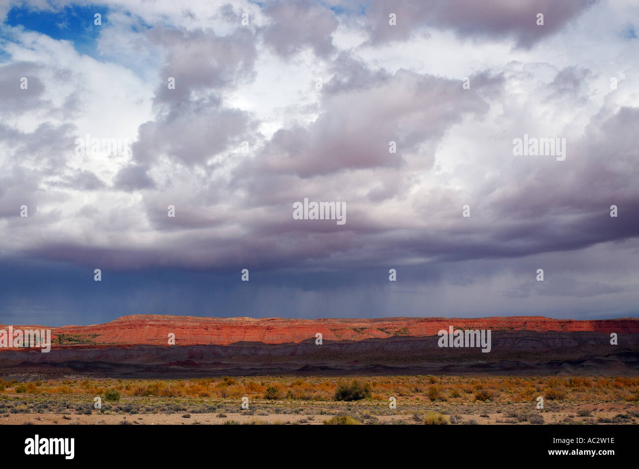 Wüste Sturm Regen bei Sonnenschein in Arizona USA Stockfoto