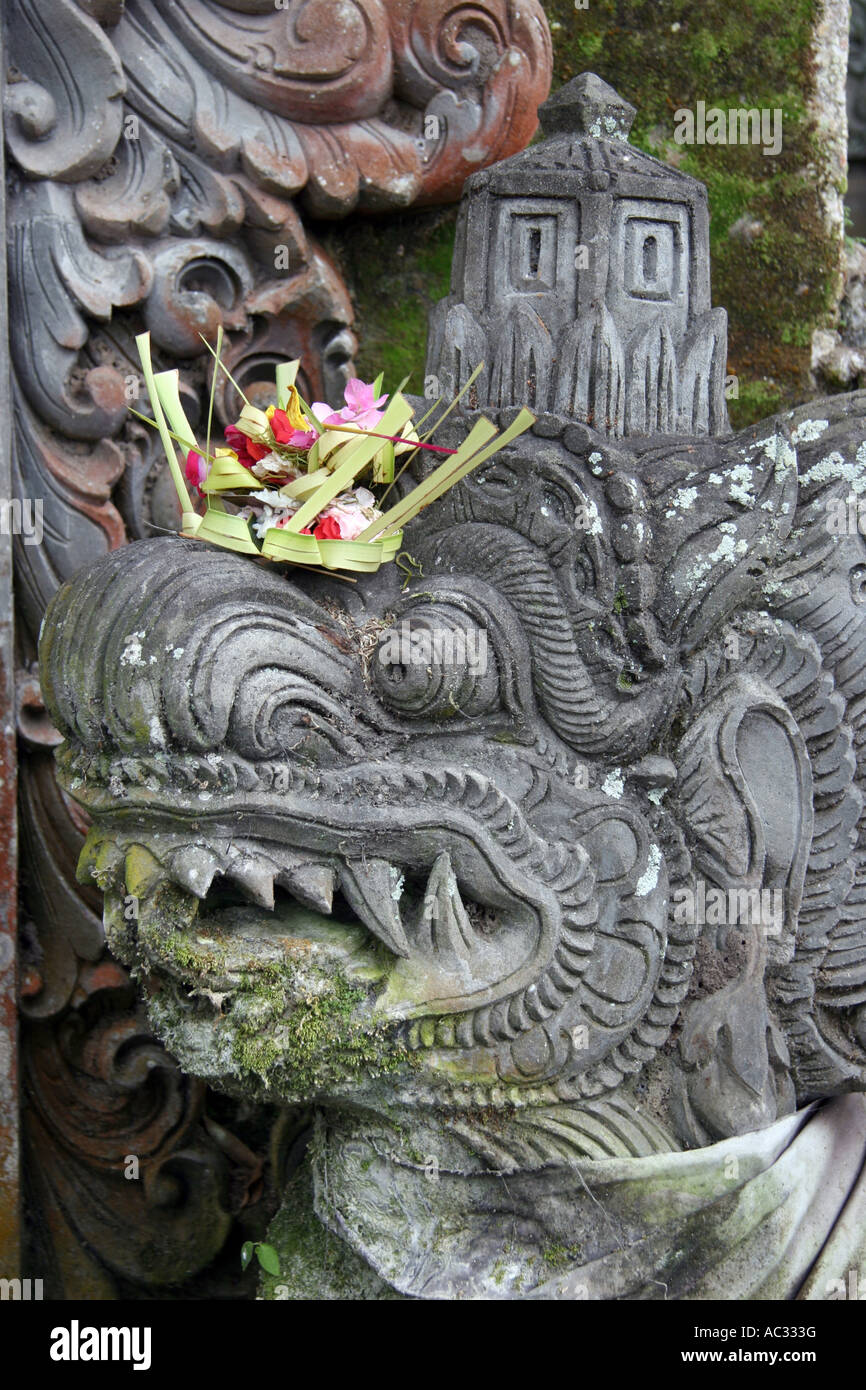 Steinskulptur an der Wasserpalast, Indonesien, Bali, Tirtagangga Stockfoto