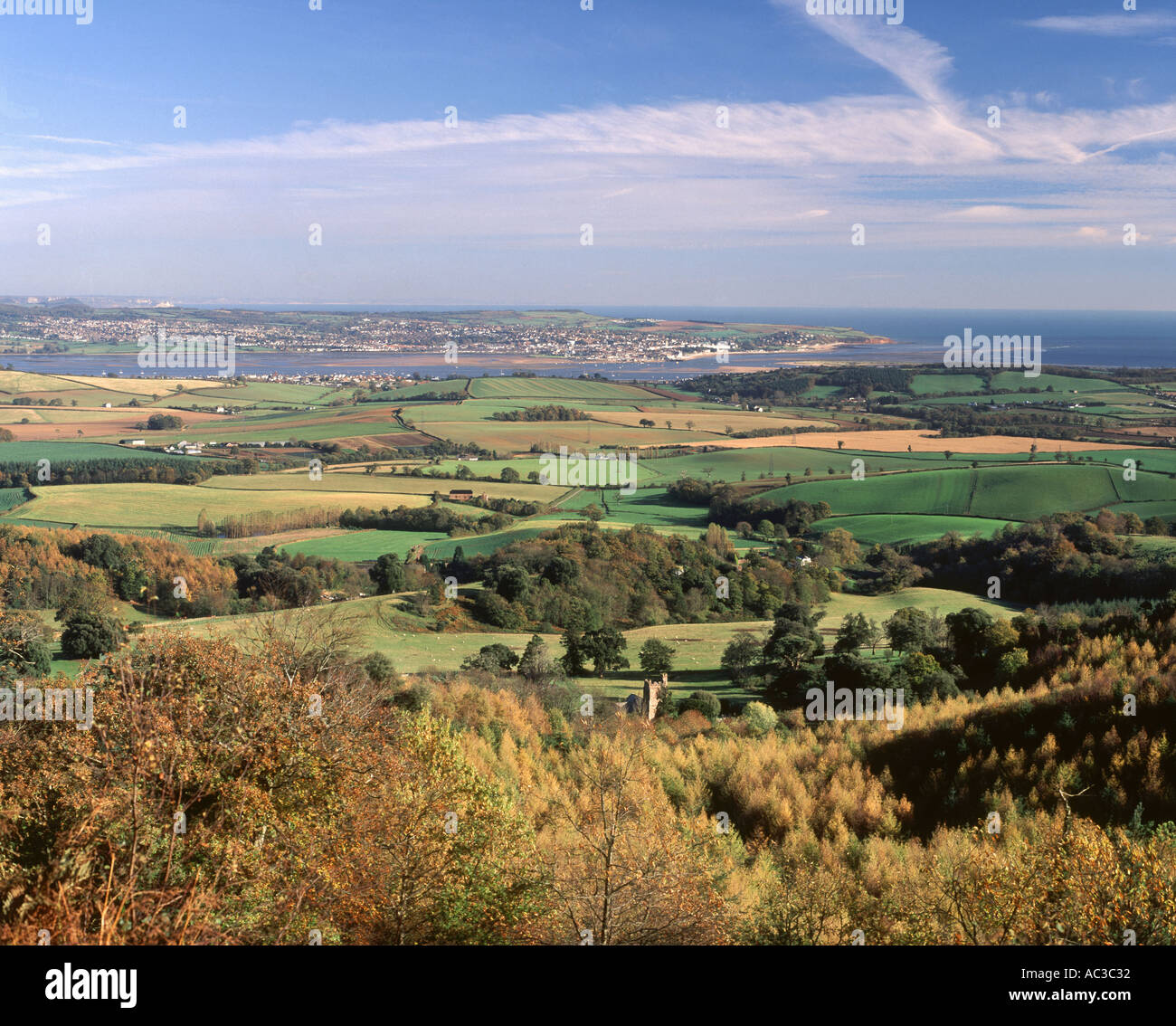 Ein Blick auf die Mündung des Flusses Exe von Haldon Hügel Nr. Exeter Devon Great Britain Stockfoto