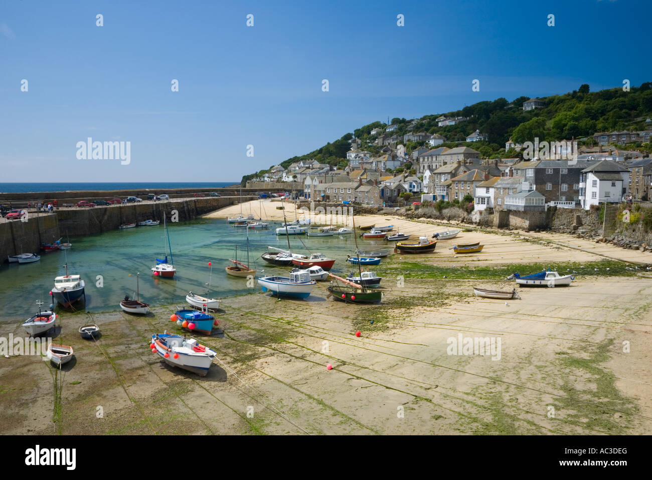 Dorf Mousehole Harbour Cornwall England Stockfoto