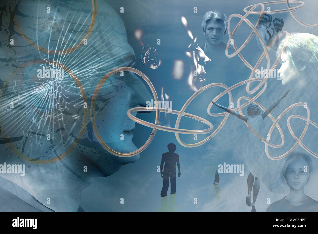 Gebrochene Ketten des Speichers. Stockfoto