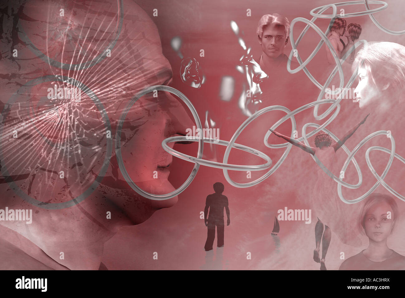 Gebrochene Ketten des Speichers. Stockfoto