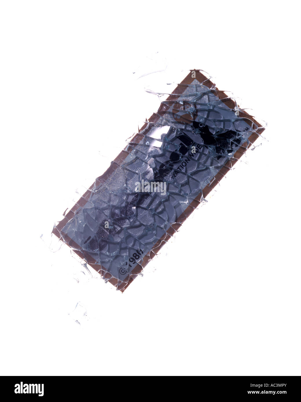 Zerbrochenes Fensterglas Stockfoto