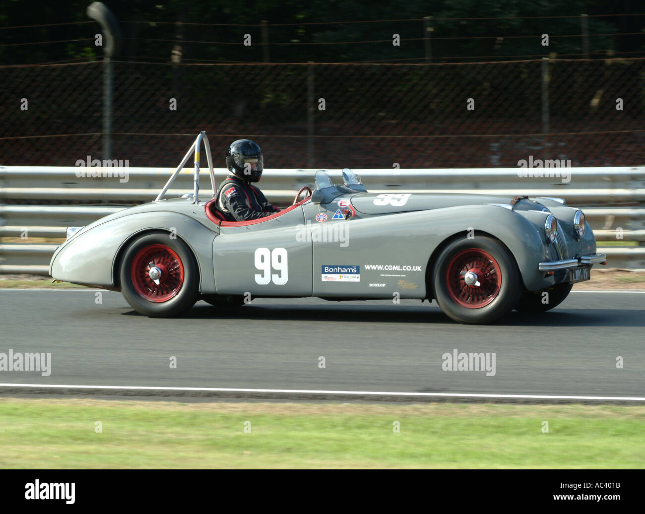 Jaguar XK 120 Sportwagen in Oulton Park Rennstrecke Tarporley Cheshire England United Kingdom UKJaguar XK 120 Stockfoto