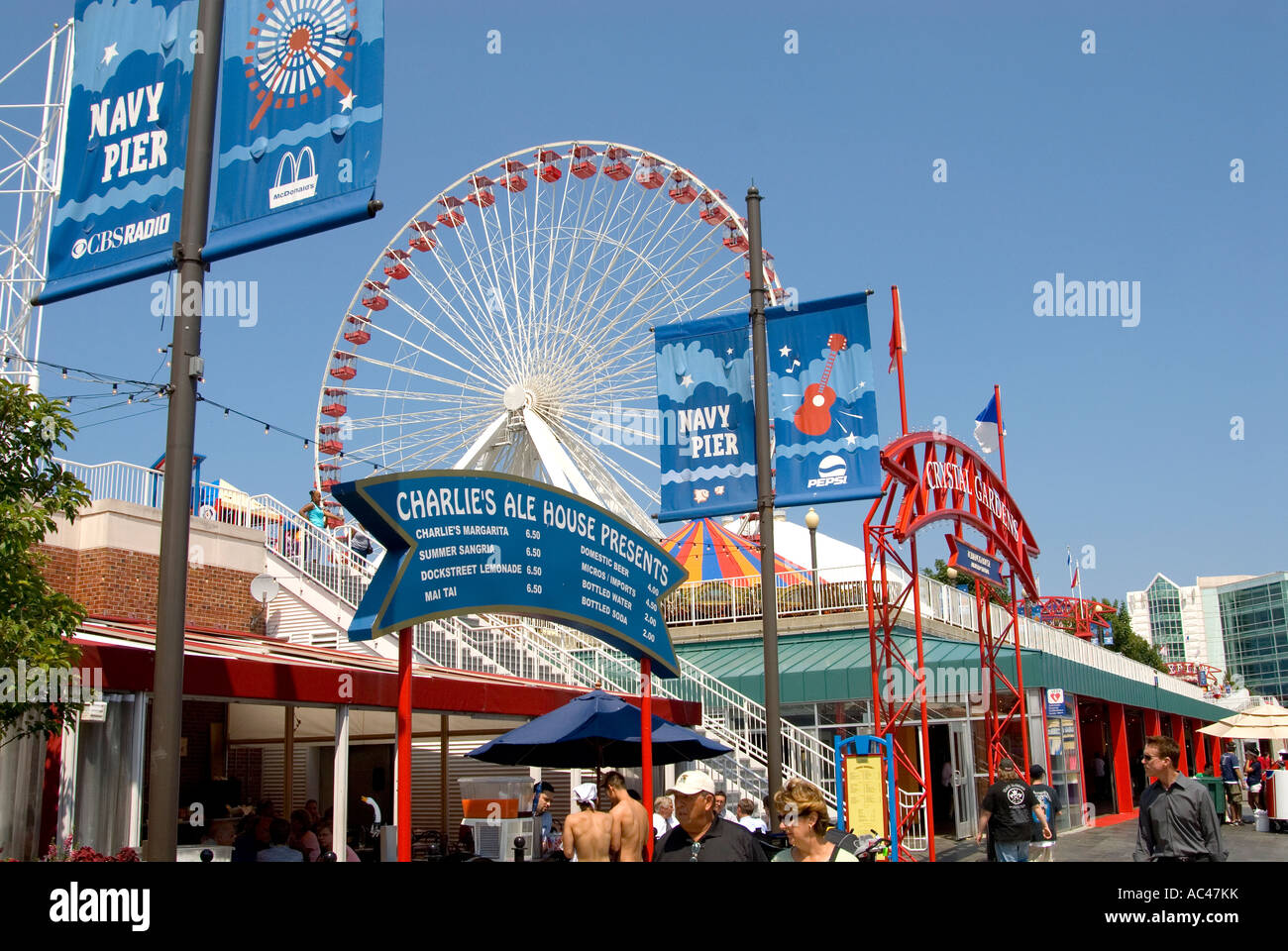 Navy Pier Riesenrad Stockfoto