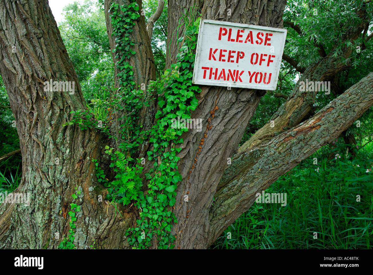 Bitte halten Sie ab Zeichen, Norfolk, england Stockfoto