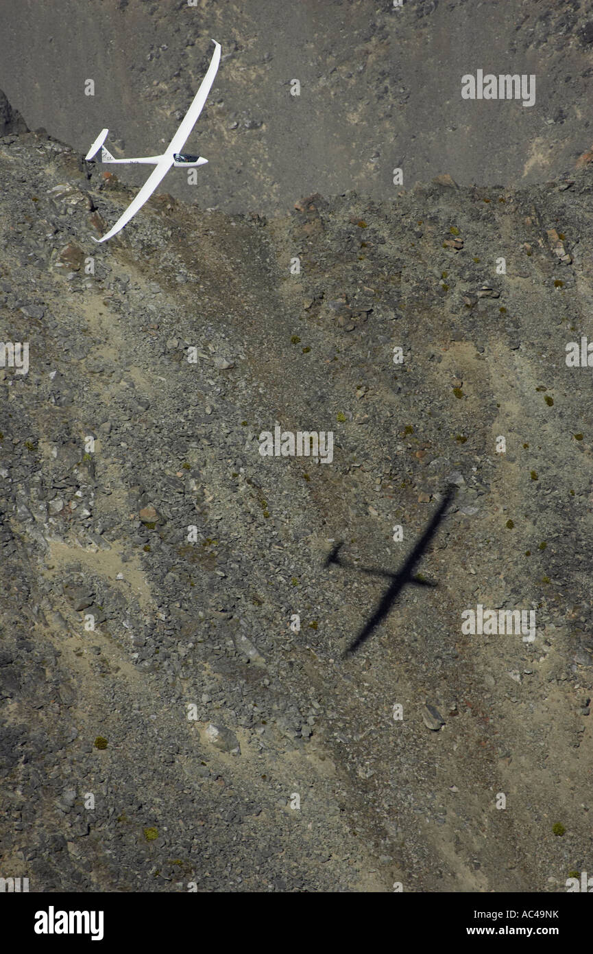 Gleiter und Geröll Neigungsbereich Ben Ohau Mackenzie Country Südinsel Neuseeland Stockfoto