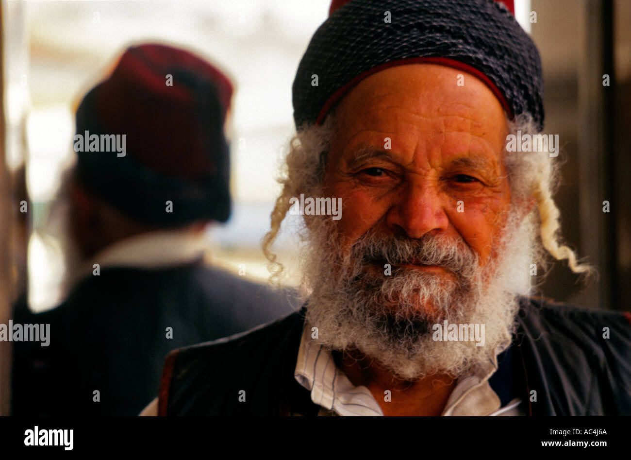 Eine orientalische jemenitischen-jüdischer Einwanderer in Jaffa Markt Israel Stockfoto