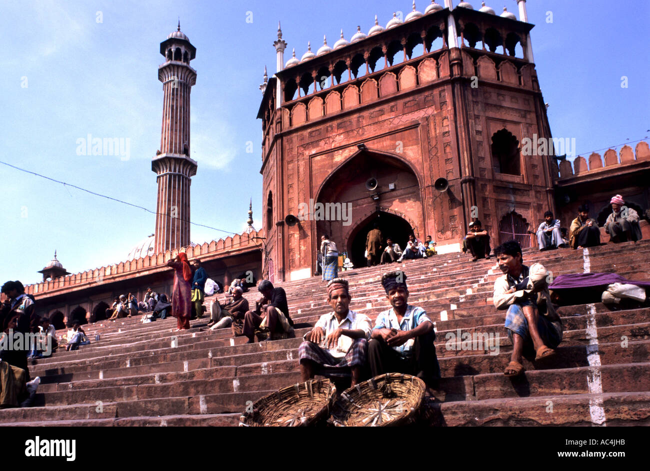 Indien Alt Delhi Jama Masjid Moschee Islam Indian Stockfoto