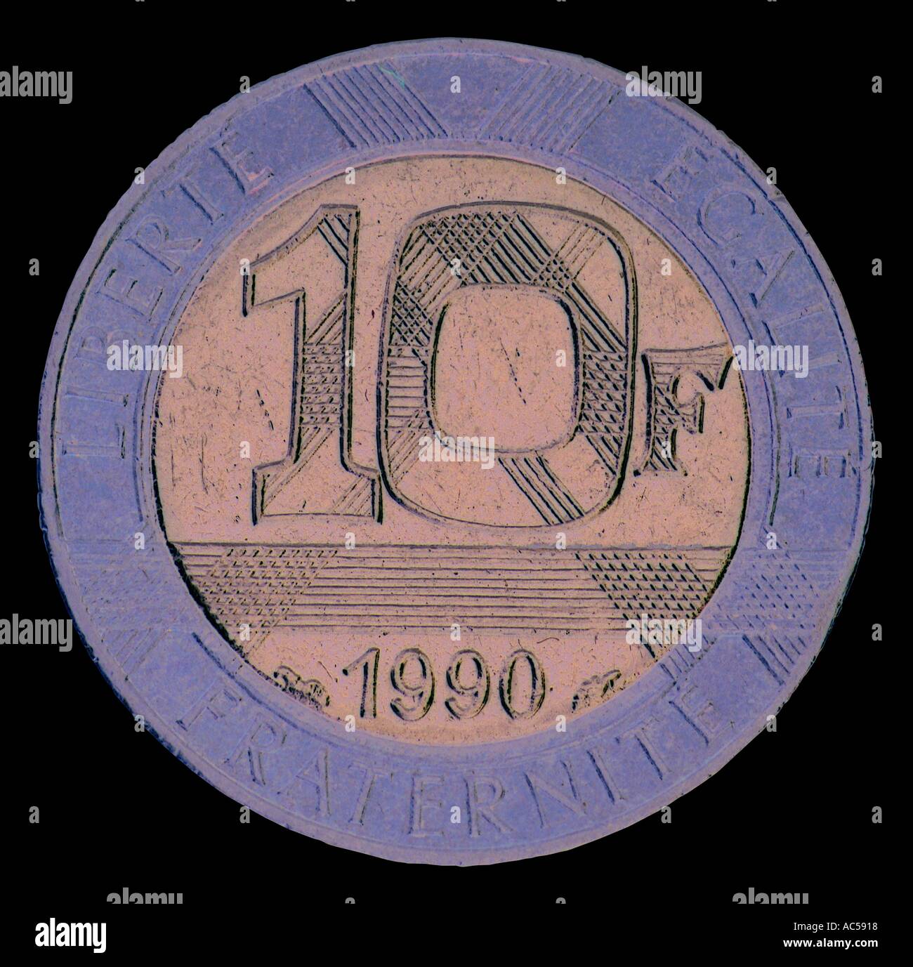 Reisen und Tourismus Reisen Tourismus 10 Franken Münze Jpg 10 Franken Münze Jpg Reisenden Stockfoto