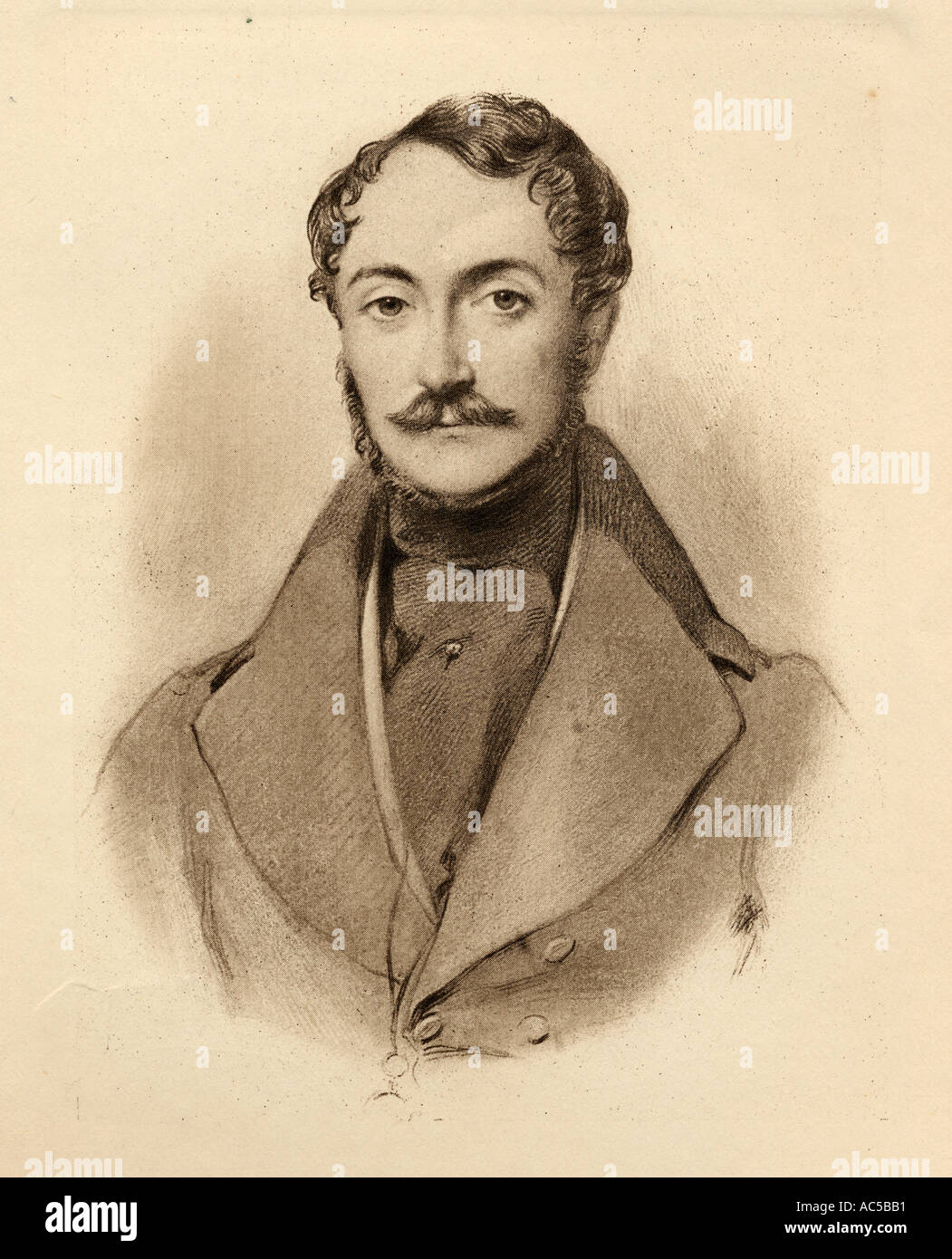 Carl Friedrich Emich, 3 Fürst zu Leiningen, 1804-1856. Ein Halbbruder von Königin Victoria von einem Porträt von R J Lane Stockfoto