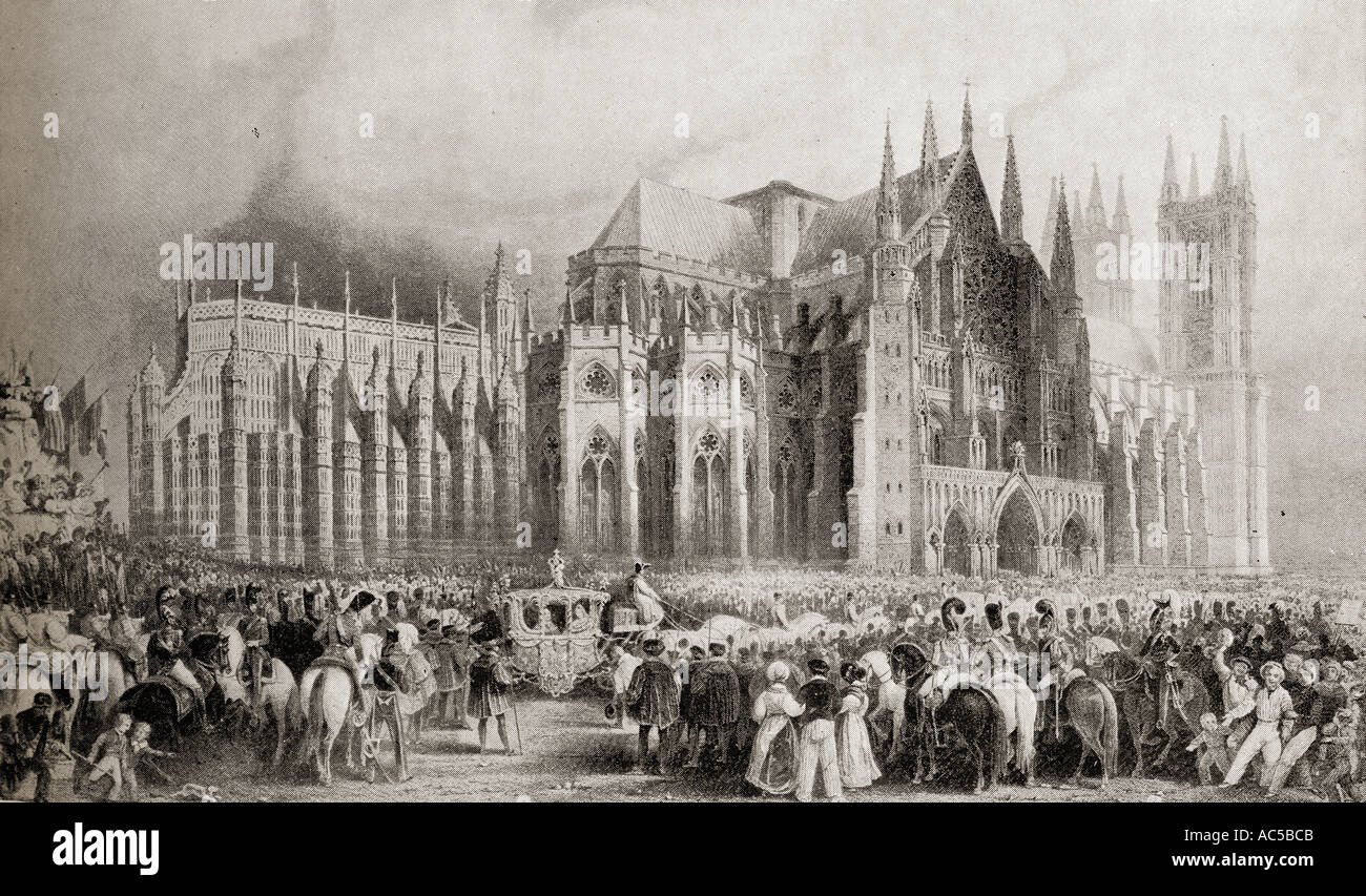 Die krönungsprozession Ihrer Majestäten Wilhelm IV. und Königin Adelaide, 8. September 1831. Stockfoto