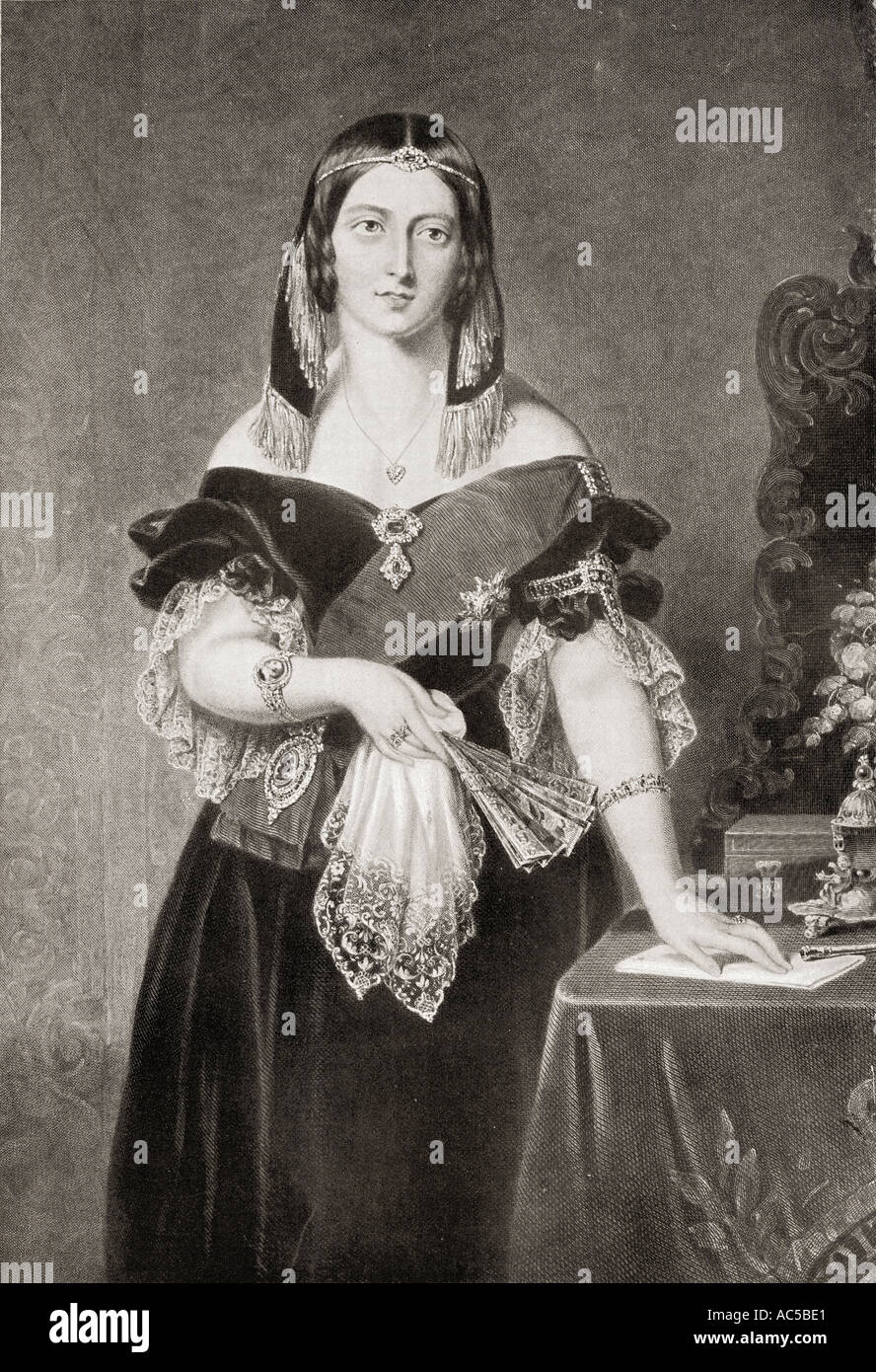 Queen Victoria, 1819-1901, hier in 1845 gesehen. Von einem Gemälde von John Partridge. Stockfoto