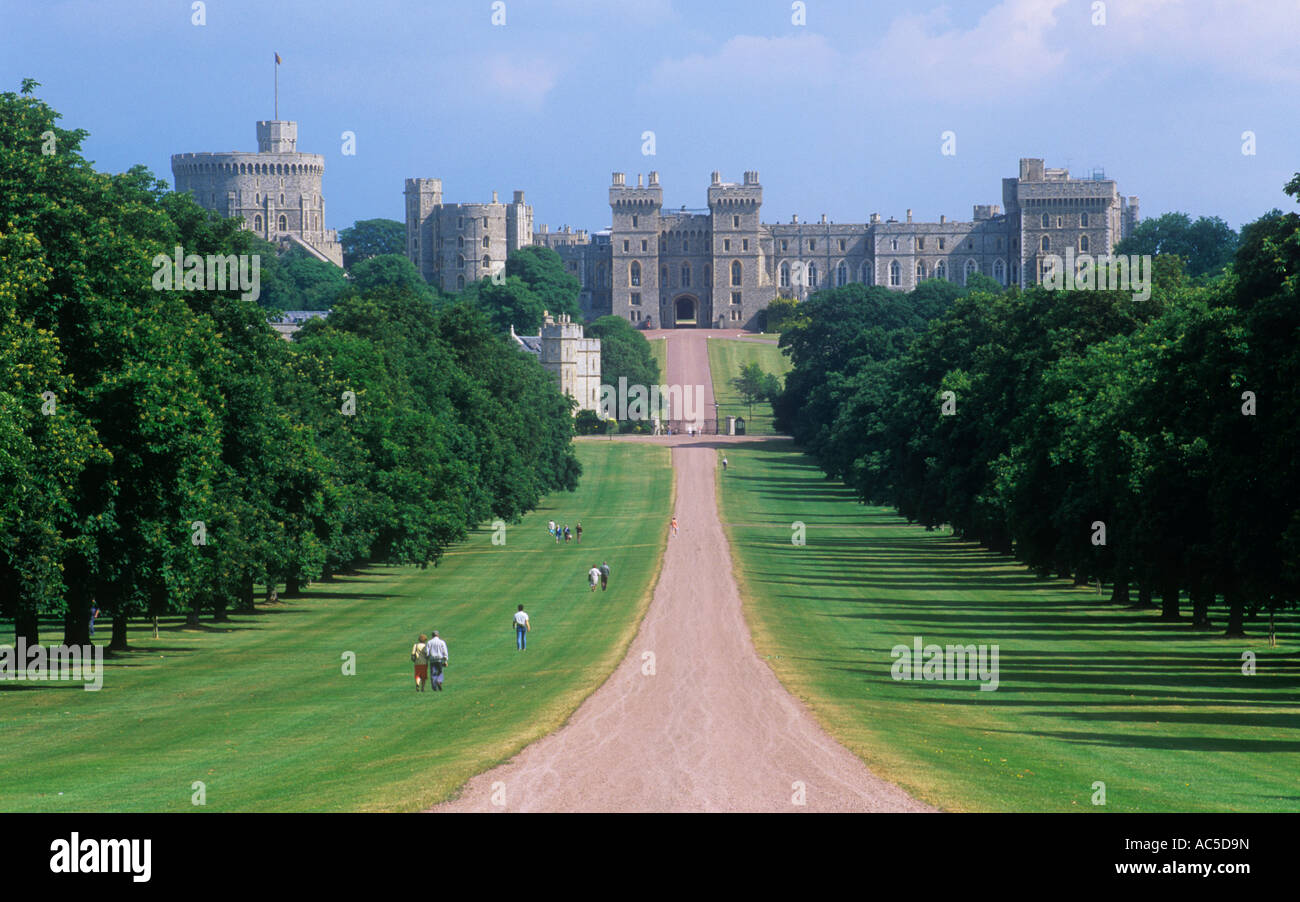 Windsor Castle, den langen Weg, Berkshire, Vereinigtes Königreich. Stockfoto