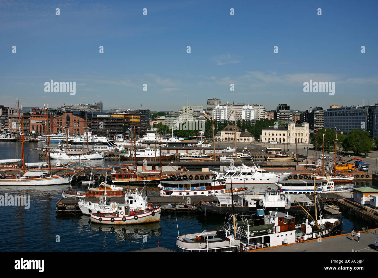 Oslo Hafen Oslo Norwegen Europa Stockfoto