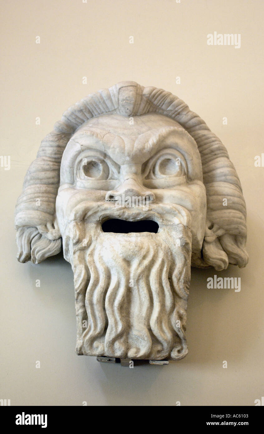 Skulptur eines römischen Kopf - Rom, Italien Stockfoto