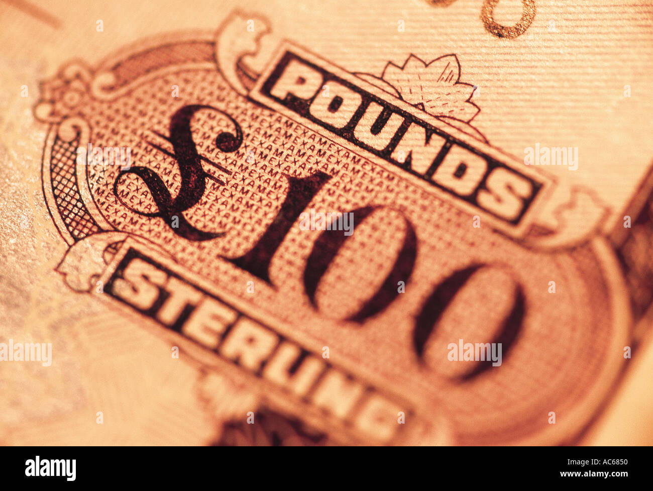 UK hundert Pfund Reisenden Scheck Stockfoto