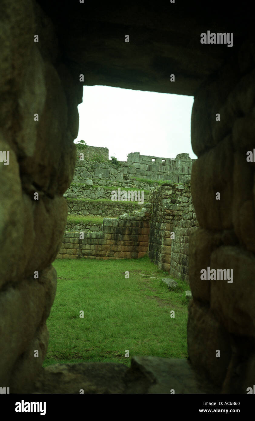 Peru eine allgemeine Ansicht der Inkafestung Einschlagtuch Picchu die sagenumwobene verlorene Stadt der Inkas Stockfoto