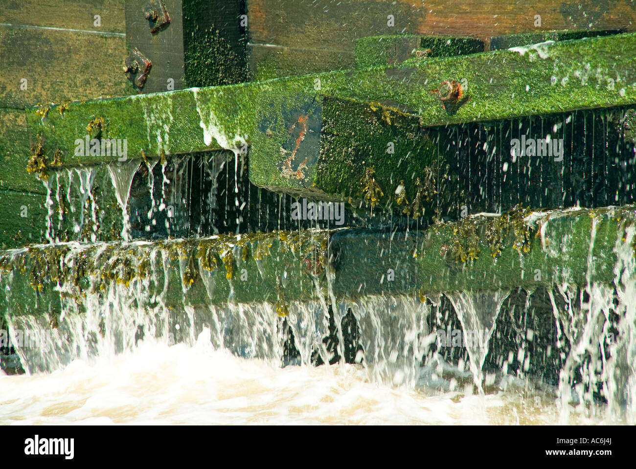 Flut am Meer Barriere Stockfoto